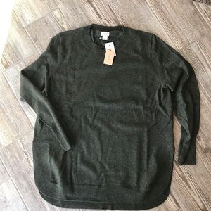 NWT, JCrew Factory Cashmere Tunic, Hunter Green, XXL